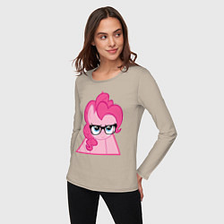 Лонгслив хлопковый женский Pinky Pie hipster, цвет: миндальный — фото 2