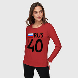 Лонгслив хлопковый женский RUS 40, цвет: красный — фото 2
