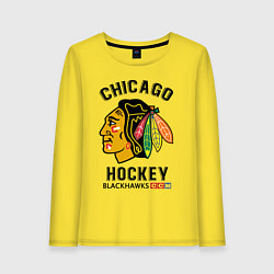 Лонгслив хлопковый женский CHICAGO BLACKHAWKS NHL, цвет: желтый