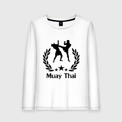 Лонгслив хлопковый женский Muay Thai: High Kick, цвет: белый