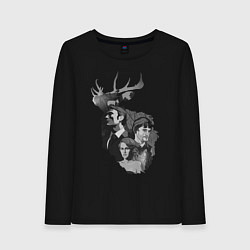 Лонгслив хлопковый женский Hannibal, цвет: черный