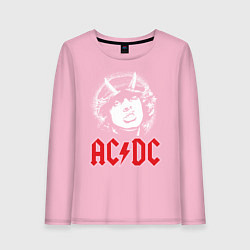 Лонгслив хлопковый женский ACDC, цвет: светло-розовый
