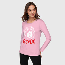 Лонгслив хлопковый женский ACDC, цвет: светло-розовый — фото 2