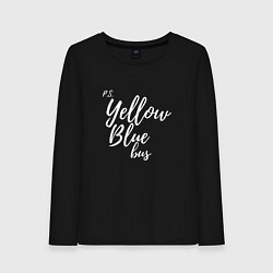 Лонгслив хлопковый женский Yellow Blue Bus, цвет: черный