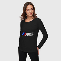 Лонгслив хлопковый женский BMW M5, цвет: черный — фото 2