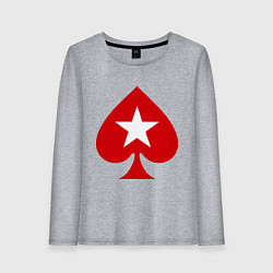 Лонгслив хлопковый женский Покер Пики Poker Stars, цвет: меланж