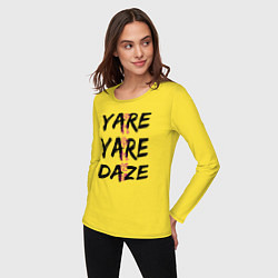 Лонгслив хлопковый женский YARE YARE DAZE, цвет: желтый — фото 2