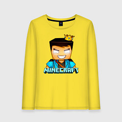 Лонгслив хлопковый женский Minecraft, цвет: желтый