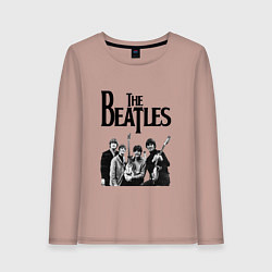 Лонгслив хлопковый женский The Beatles, цвет: пыльно-розовый