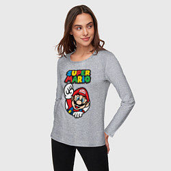 Лонгслив хлопковый женский Mario, цвет: меланж — фото 2