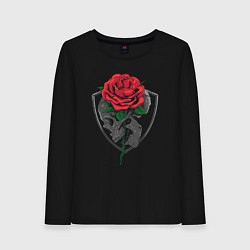 Лонгслив хлопковый женский Skull&Rose, цвет: черный