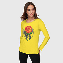 Лонгслив хлопковый женский Skull&Rose, цвет: желтый — фото 2