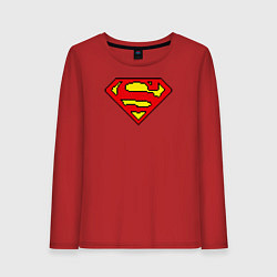 Лонгслив хлопковый женский Superman 8 bit, цвет: красный