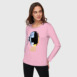 Лонгслив хлопковый женский Daft Punk, цвет: светло-розовый — фото 2