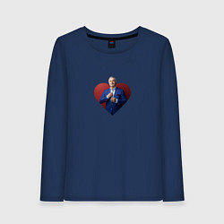 Лонгслив хлопковый женский Сердце Меладзе, цвет: тёмно-синий