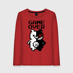 Лонгслив хлопковый женский MONOKUMA GAME OVER, цвет: красный