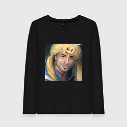 Лонгслив хлопковый женский Сейлор Мун, цвет: черный