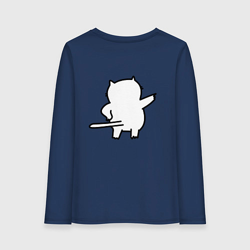 Женский лонгслив Кот впирёт / Тёмно-синий – фото 2