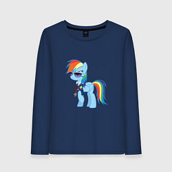 Лонгслив хлопковый женский Pony - Rainbow Dash, цвет: тёмно-синий