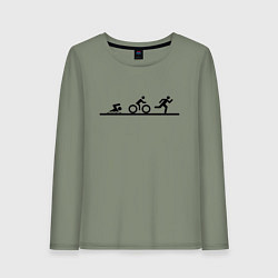 Лонгслив хлопковый женский Троеборье, цвет: авокадо