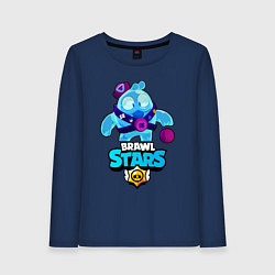 Лонгслив хлопковый женский Сквик Squeak Brawl Stars, цвет: тёмно-синий