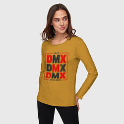 Лонгслив хлопковый женский DMX R I P, цвет: горчичный — фото 2