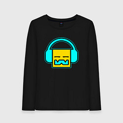 Лонгслив хлопковый женский Geometry Dash: Music, цвет: черный