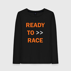 Лонгслив хлопковый женский KTM READY TO RACE спина Z, цвет: черный