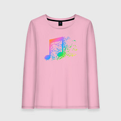 Лонгслив хлопковый женский I LOVE MUSIC DJ Z цвета светло-розовый — фото 1