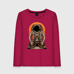 Лонгслив хлопковый женский Космонавт диджей - cosmo DJ, цвет: маджента