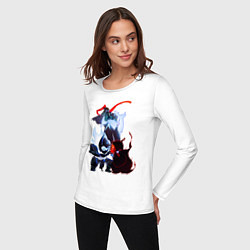 Лонгслив хлопковый женский Shadows, цвет: белый — фото 2