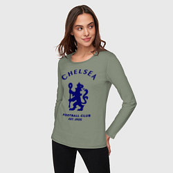 Лонгслив хлопковый женский Chelsea Est. 1905, цвет: авокадо — фото 2