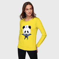 Лонгслив хлопковый женский Captain Panda, цвет: желтый — фото 2