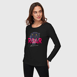 Лонгслив хлопковый женский Пантера ROAR, цвет: черный — фото 2