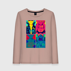 Лонгслив хлопковый женский Gurren Lagann posters, цвет: пыльно-розовый