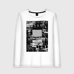 Лонгслив хлопковый женский Agust D, цвет: белый