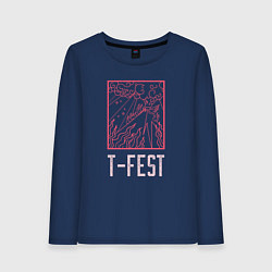 Лонгслив хлопковый женский T-FEST, цвет: тёмно-синий