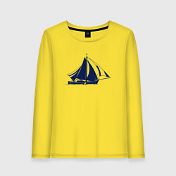 Лонгслив хлопковый женский Корабль, цвет: желтый
