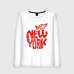 Лонгслив хлопковый женский NEW YORK, цвет: белый