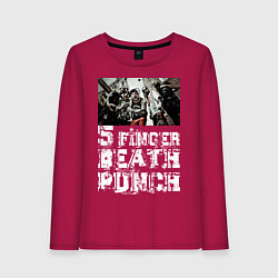 Лонгслив хлопковый женский Five Finger Death Punch, цвет: маджента