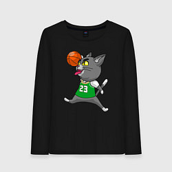 Лонгслив хлопковый женский Jordan Cat, цвет: черный