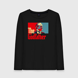 Лонгслив хлопковый женский Godfather logo, цвет: черный