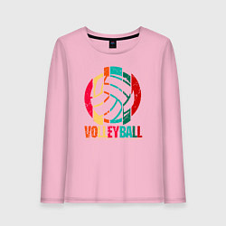 Лонгслив хлопковый женский Волейбол, цвет: светло-розовый