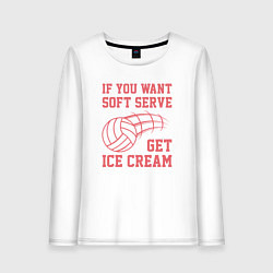 Лонгслив хлопковый женский Get Ice Cream, цвет: белый