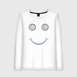 Лонгслив хлопковый женский Volleyball Smile, цвет: белый