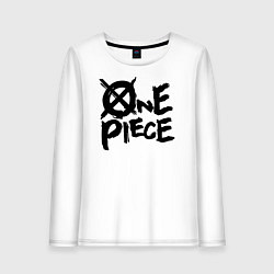 Лонгслив хлопковый женский One Piece Большой куш лого, цвет: белый