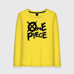 Лонгслив хлопковый женский One Piece Большой куш лого, цвет: желтый