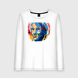 Лонгслив хлопковый женский Портрет Художника Andy Warhol, цвет: белый