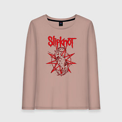 Лонгслив хлопковый женский Slipknot Slip Goats Art, цвет: пыльно-розовый
