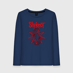 Лонгслив хлопковый женский Slipknot Slip Goats Art, цвет: тёмно-синий